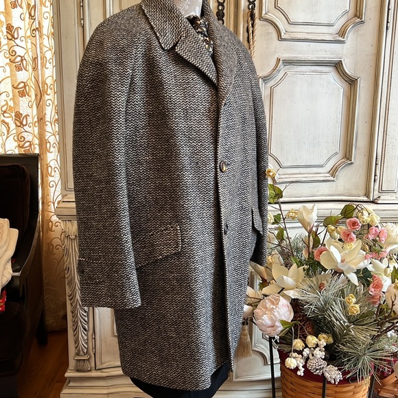 BRITISH TWEED CUSTOM TOP COAT MEN’S SZ XLG 44R FROM SAMUEL MARTIN LTD LONDON UK - Picture 4 of 14